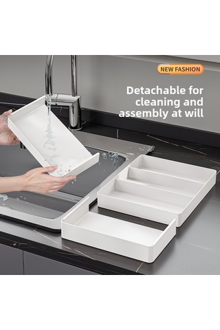 Youtek Mutfak Çekmecesi İçin Bölümlü Organizer, Ayrı Bölmeli Plastik Depolama Kutusu, Temiz Ve Düzenli Malzeme Saklama, Ev Kullanıma Uygun Diğer