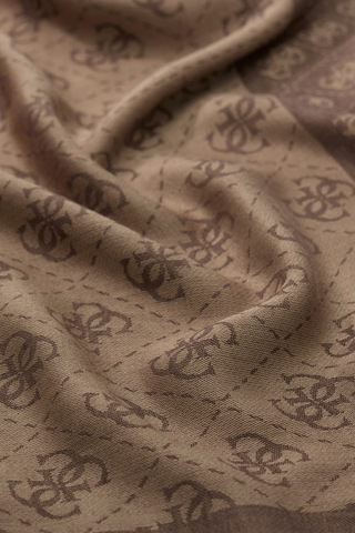 Guess Lindsey Logolu 120 X 120 Cm Eşarp Aw5526vıs03 Bayan Eşarp Aw5526 Vıs03 Bnl Kahve