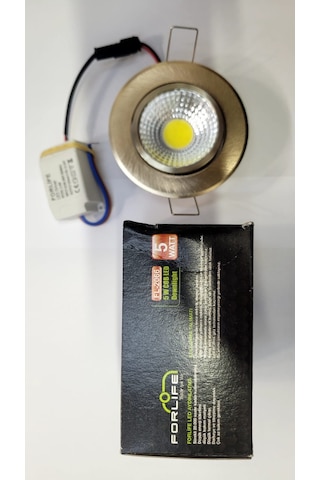 5 Watt Saten Kasa Cob Led Downlight Beyaz Işık Spot 10 Adet