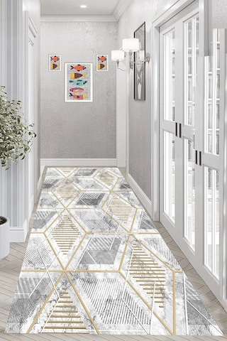 Eliana Home Dijital Baskı Yıkanabilir Kaymaz Taban Salon Halısı Ve Yolluk Rvg0989-fnl239 Bej