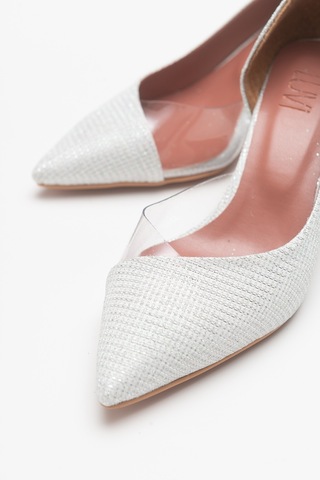 Luvishoes 353 Sedef Simli Topuklu Kadın Ayakkabı Sedef Simli