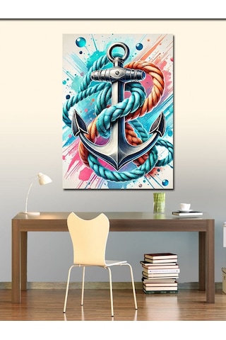 Kanvas Tablo Çapa Ve Deniz Motifi 100cmx140cm