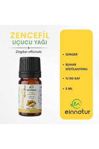 Zencefil Uçucu Yağı, 5 Ml, %100 Saf Zingiber Officinale Essential Oil