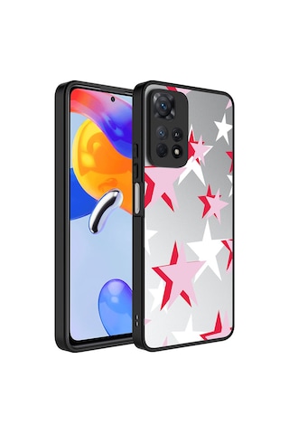 Xiaomi Redmi Note 11 Pro 5g Kılıf Aynalı Desenli Kamera Korumalı Parlak Zore Mirror Kapak Yıldız