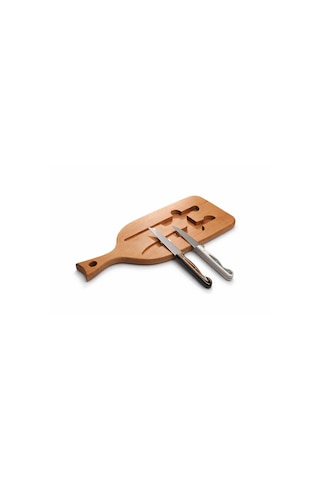 CH woodline Mıknatıslı Kamp & Piknik Bıçak Seti No:1-2, 4116 Çelik Sebze Bıçakları, Gürgen Kesme Tahtalı Taşınabilir Outdoor Set, Servis Aparatlı Çok Renkli