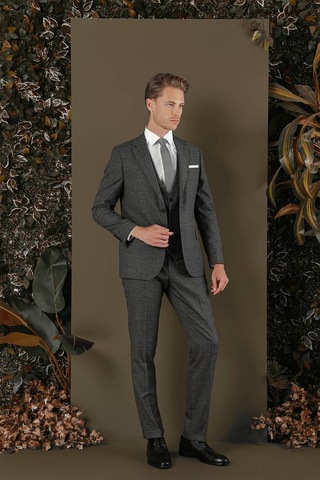 Efor Tk 880 Slim Fit Antrasit Klasik Takım Elbise Antrasit
