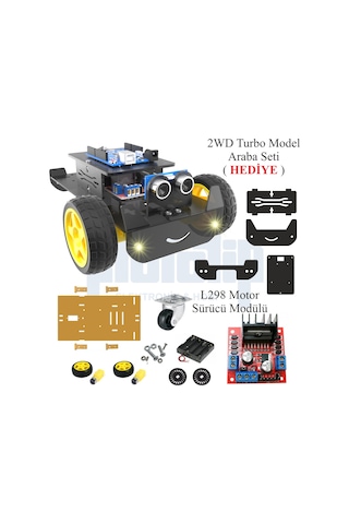Arduino Uno R3 Turbo Black V3. 107 Parça 349 Adet Başlangıç Seti