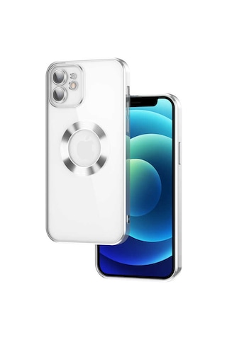 Apple Uyumlu iPhone 11 Kılıf Kamera Lens Korumalı Logo Gösteren İnce Hafif Systemcom Gümüş