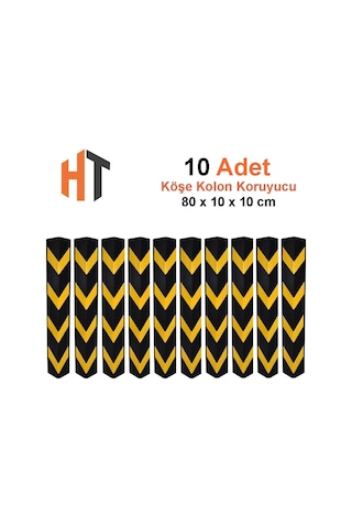 Kauçuk Otopark Köşe Kolon Koruyucu Eko-köşeli 10'lu Set