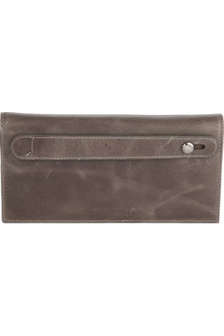 Karalı Hakiki Deri Unisex Portföy Gri Bc424-8 Gri