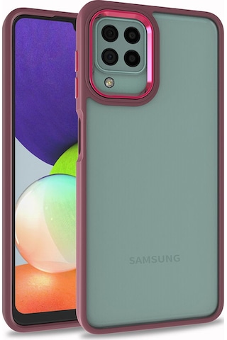 Zore Galaxy Uyumlu A12 Kılıf Msra Flora Kapak - Kırmızı Kırmızı