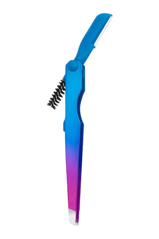 Homyl Kaş Cımbızı Paslanmaz Alet 4mm Düz Uçlu Cımbız Çok Mavi Mor