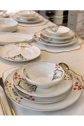 24 Parça 6 Kişilik Aura Glasswork Yemek Takımı-5874 Çok Renkli
