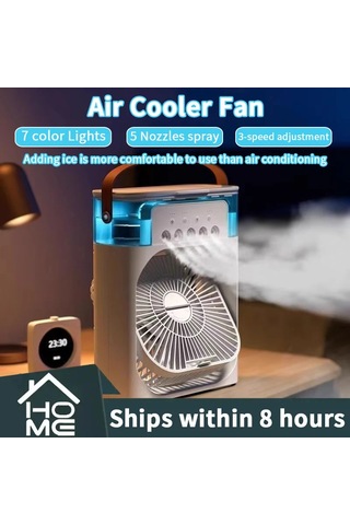 White Yeni 3 In 1 Fan Klima Ev Küçük Hava Soğutucu Led Gece