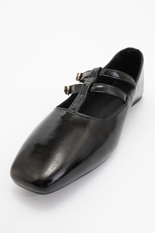 Luvishoes Luvi Shoes Starlıng Siyah Rugan Hakiki Deri Kadın Babet Ayakkabı Siyah Rugan