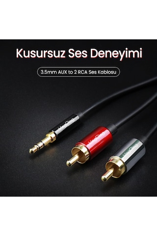 3.5mm Aux 2 Rca Ses Kablosu 2 Metre Sku: Smg8690010097439