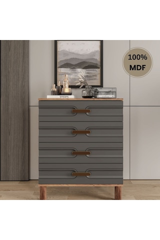 Comiet Zen 4 Çekmeceli Mdf Şifonyer Antrasit