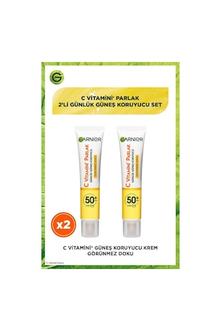 Garnier C Vitamini Parlak Fluid Koruyucu Yüz Güneş Kremi SPF50+ 2 x 40 ML