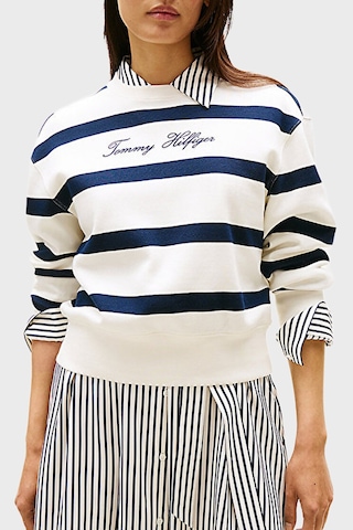 Tommy Hilfiger Bayan Sweat Ww0ww45743 0fg Beyaz-lacivert Beyaz-lacivert