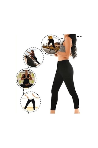 Termal Sauna Tayt Atlet Takımı SiYAH