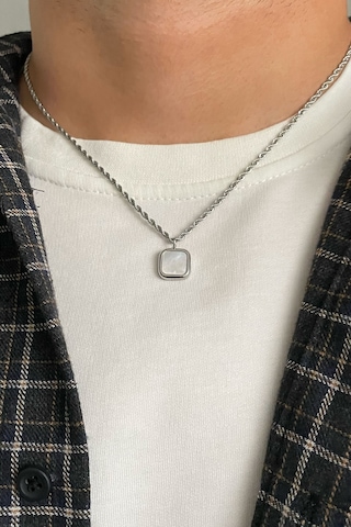 Erkek Minimal Tasarım Kolye Gümüş