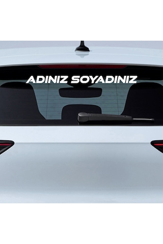 Ad Soyad Sticker - İsim Sticker - İsim Soyisim Sticker - Oto Sticker - Araba Sticker - 50cm - Beyaz