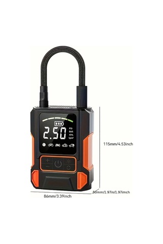 Xuweiwei Turuncu Siyah Sarj Edilebilir Mini Hava Pompasi Usb Sarjli Tasinabilir Sisme Aleti Araba Lastik Motosiklet Bisiklet Basketbol Toplari Icin