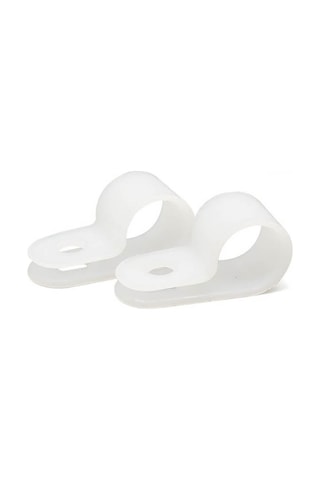 Koodmax 100 Adet 10.4mm R Tipi Plastik Kelepçe Klips, Kablo Toplayıcı, Vida Çivi Tipi - Beyaz