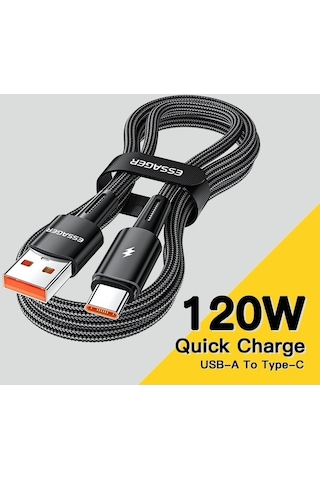 Flybuy Esger 2m Usb-c Süper Uzun 120w Hızlı Şarj 480mbps Veri İletim Kablosu