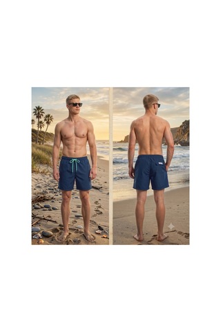 Wild Wood Garment Wild Wood "pacific Blue" Klasik Düz Hızlı Kuruyan Erkek Deniz Şortu Pacific Blue