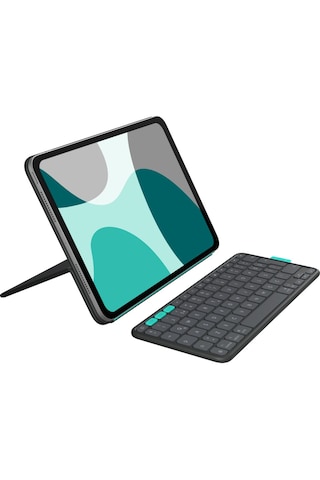 Logitech Flip Folio İpad Pro 11 İnç M4 , İpad Air 11 İnç M2 Ve M3 , İpad Air 5. Nesil İle Uyumlu Türkçe Klavyeli Tablet Kılıfı, Siyah Siyah