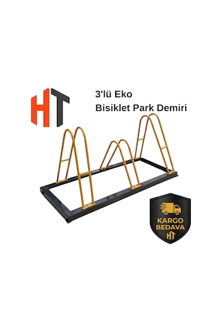 3'lü Bisiklet Park Yeri Ekonomik Çift Yönlü 110 X 40 Cm
