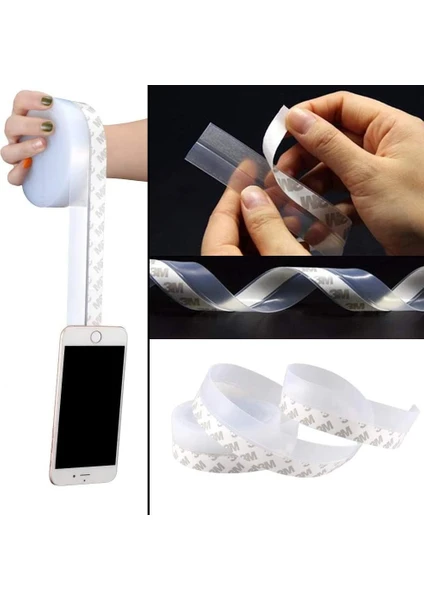 Kapı Ve Pencereler Için Rüzgar, Ses, Soğuk Kesici Kendinden Yapışkanlı 3 Mt X 15 Mm Şerit Bant, Hava Koşulllarına Dayanıklı Silikon Kapı Altı Şeffaf Şerit, Toz Böcek Geçirmez 3 Metre