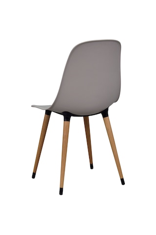 Vilinze Eames Naturel Ahşap Ayak Plastik Gri Sandalye Eames-beyaz Gri - Naturel