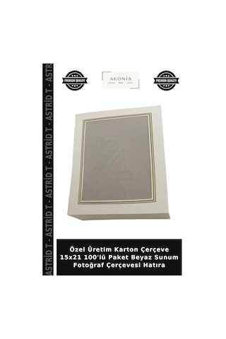 Özel Üretim Karton Çerçeve 15x21 100'lü Paket Beyaz Sunum Fotoğraf Çerçevesi Hatıra