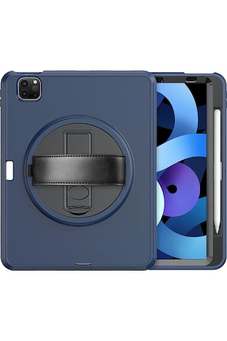 Gld-spt- Newface Apple Uyumlu iPad Pro 11 2018 Kılıf Hand Strap Tablet Kılıfı - Lacivert