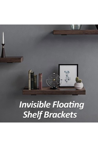 Novahub Yüzer Metal Döküm Raf Braketleri Siyah Kaplama, 4 Adet, Gizlilik Ve Dayanıklılık İçin Mükemmelraf Braketleri Diğer