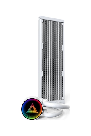 Montech Lightflow Argb 360 Beyaz Ultra Sessiz Aıo Sıvı Cpu Soğutucu, 3100 Rpm Pompa, Üçlü Sessiz F