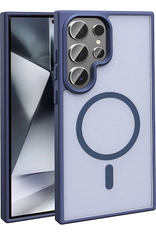 Samsung Galaxy S23 Ultra İle Uyumlu Kılıf Magsafe Şarj Özellikli Mat Arka Yüzeyli Kapak