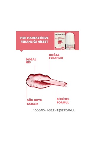 Zederma Doğal Roll-on Deodorant Gül
