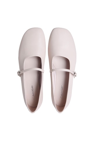 Calvin Klein Oblique Ballerina Mj Deri Hdw Bej Kadın Babet-14815