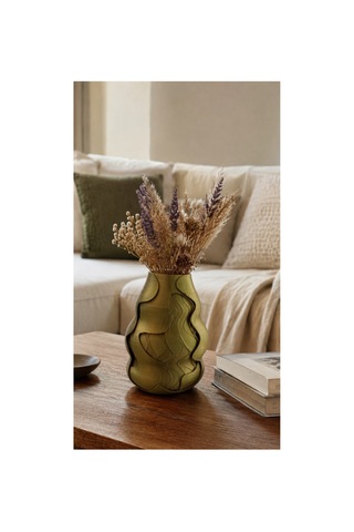 Renk Geçişli Bakır & Yeşil Tonlu Modern Dekoratif Vazo Premium Tasarım/küçük Boy 10 X 11 Haki Haki