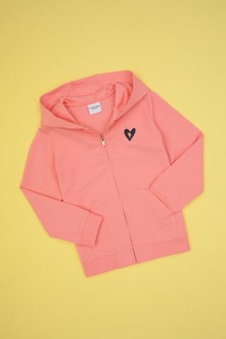 U.S. Polo Assn. Kız Çocuk Neon Pembe Kapüşonlu Fermuarlı Sweatshirt 50316873-VR105