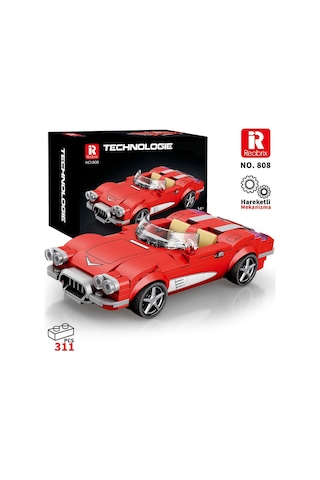 Reobrix Creator 808 Chevrolet Corvette C1 Spor Araba Yaratıcı Yapı Blok Seti Building Blocks - 311 Parça