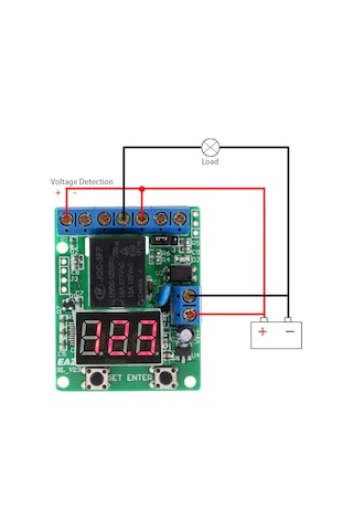 Skycity 12v Dc Röle Kontrol Modülü - Gerilim Aşırı/az Koruma, Şarj-deşarj Zamanlayıcı, Dijital Tespit V3