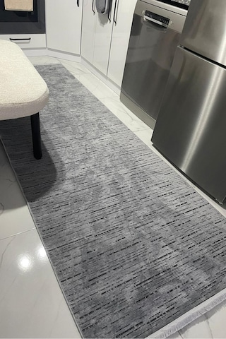 Enti Terrace 8202 Gri Iskandinav Halı Yıkanabilir Kesme Yolluk Koridor Kaymaz Çocuk Odası Açık Gri