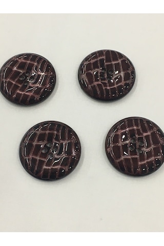 Rugan Düğme Kaban Düğmesi Büyük Boy 4 Lü Set Bordo 4,5 Cm 5277