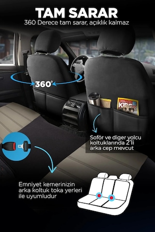 Panda Special Serisi Jakar Kumaş Oto Koltuk Kılıfı - Tam Set