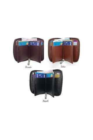 Kişiye Isme Özel Ayleen Ayz Dana Deri Erkek Cüzdan Kartlık-Siyah