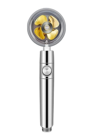 360 Derece Dönebilen Turbo Pervaneli Tazyikli Duş Başlığı Krom